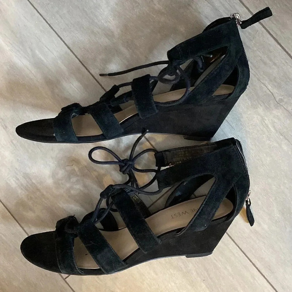 NINE WEST Suede Lace-up Sandals, Size 7.5 - Picture 4 of 4